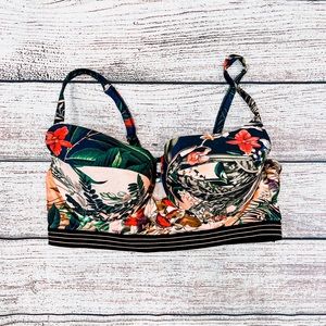 Tropical Floral Underwire Bikini Top - Multi-Color
